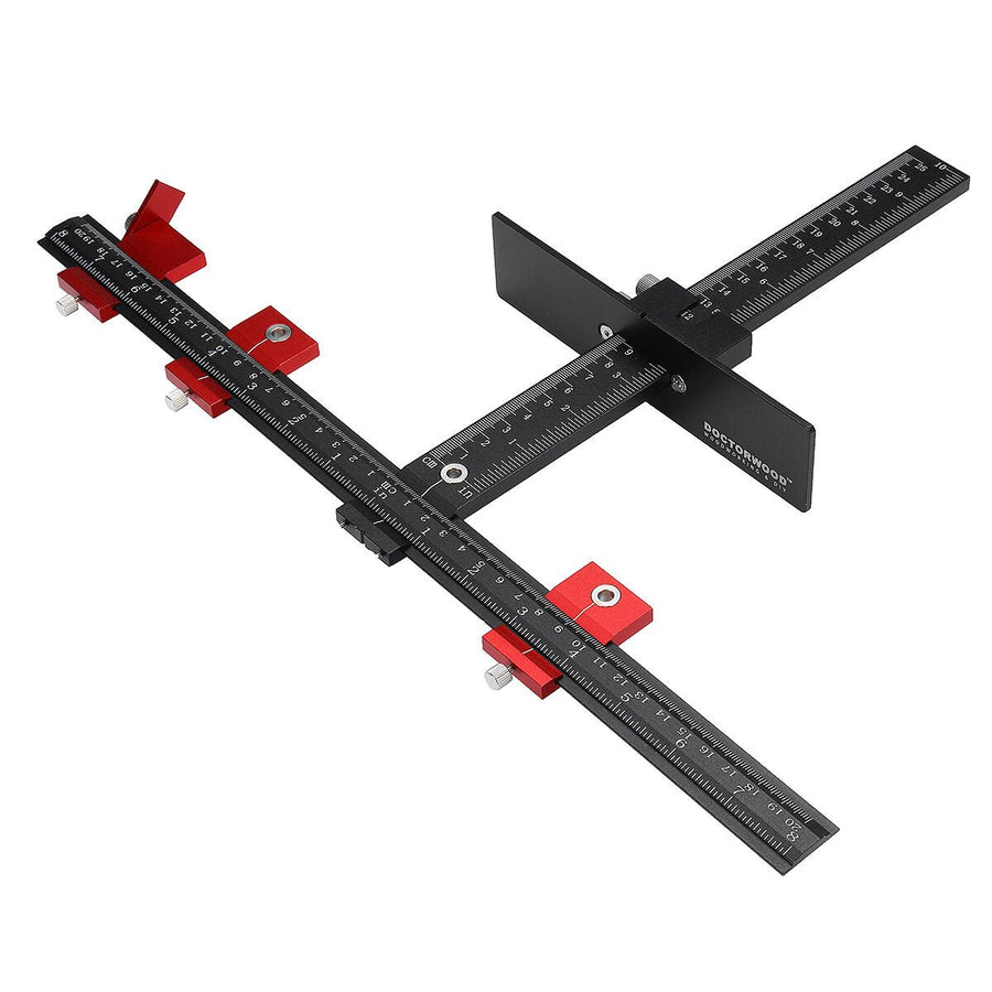 Aluminum Alloy Cabinet Hardware Jig Fixture 4MM+5MM Punching Locator Woodworking Drill Positioning Guide T-ruler Image 1