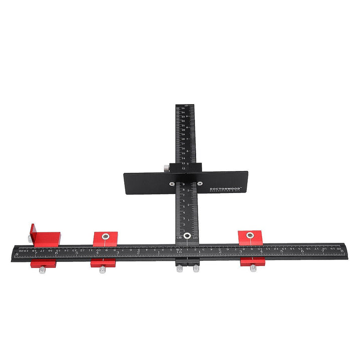 Aluminum Alloy Cabinet Hardware Jig Fixture 4MM+5MM Punching Locator Woodworking Drill Positioning Guide T-ruler Image 3