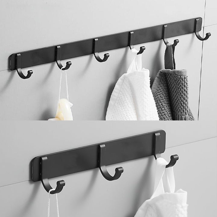 Black Space Aluminum Hook Wall Mount Hook Hanger Coat Towel Hat Clothes Rack Image 1