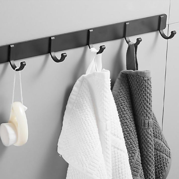 Black Space Aluminum Hook Wall Mount Hook Hanger Coat Towel Hat Clothes Rack Image 4