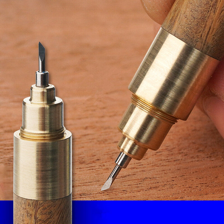 Brass Woodworking Scriber Alloy Tip Dual-purpose Pen Sharpener for Gel Pen Cutter Carve Tool Image 2