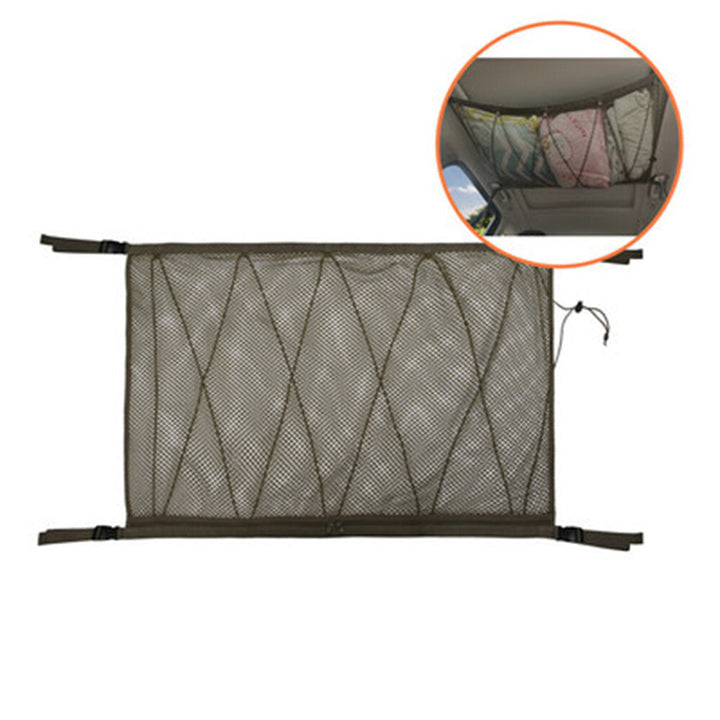 Car Ceiling Storage Net Pocket Universal Car Roof Interior Cargo Net Bag with Zipper Car Trunk Storage Image 1