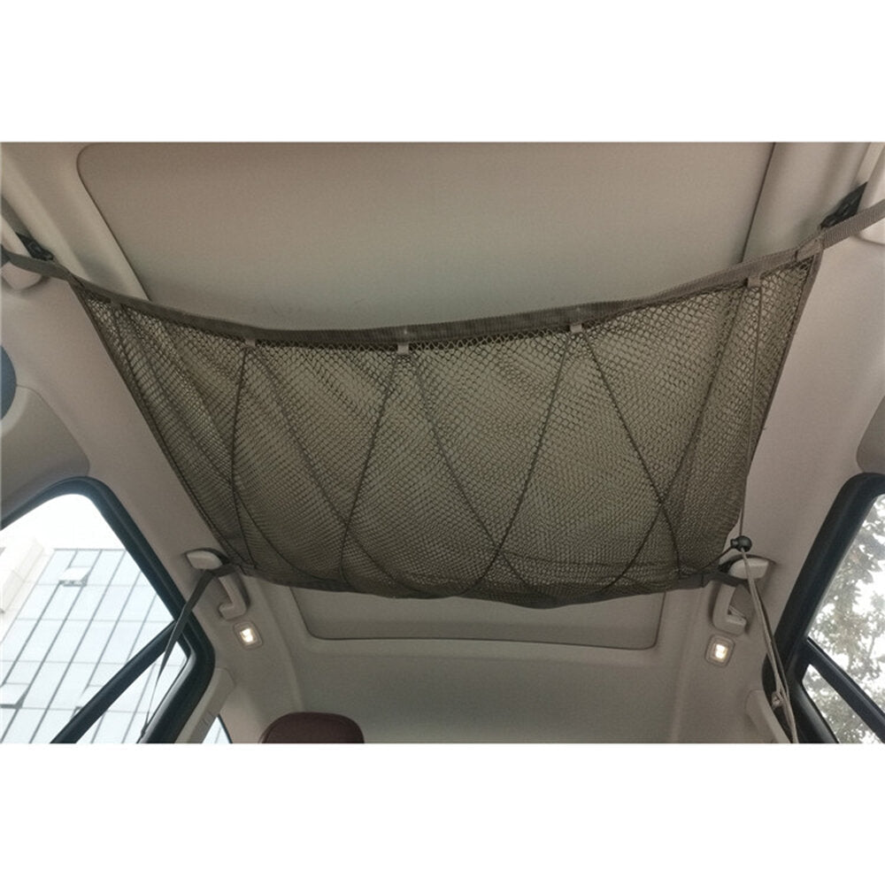 Car Ceiling Storage Net Pocket Universal Car Roof Interior Cargo Net Bag with Zipper Car Trunk Storage Image 5