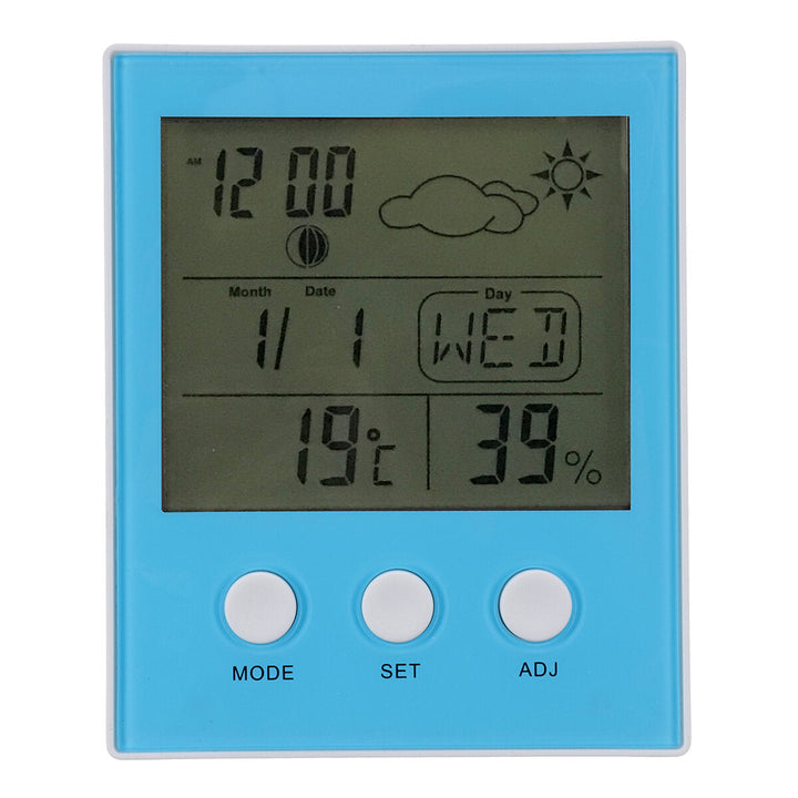 CH-904 Thermometer Hygrometer Temperature Humidity Tester Backlight Time Date Calendar Alarm Clock Image 2