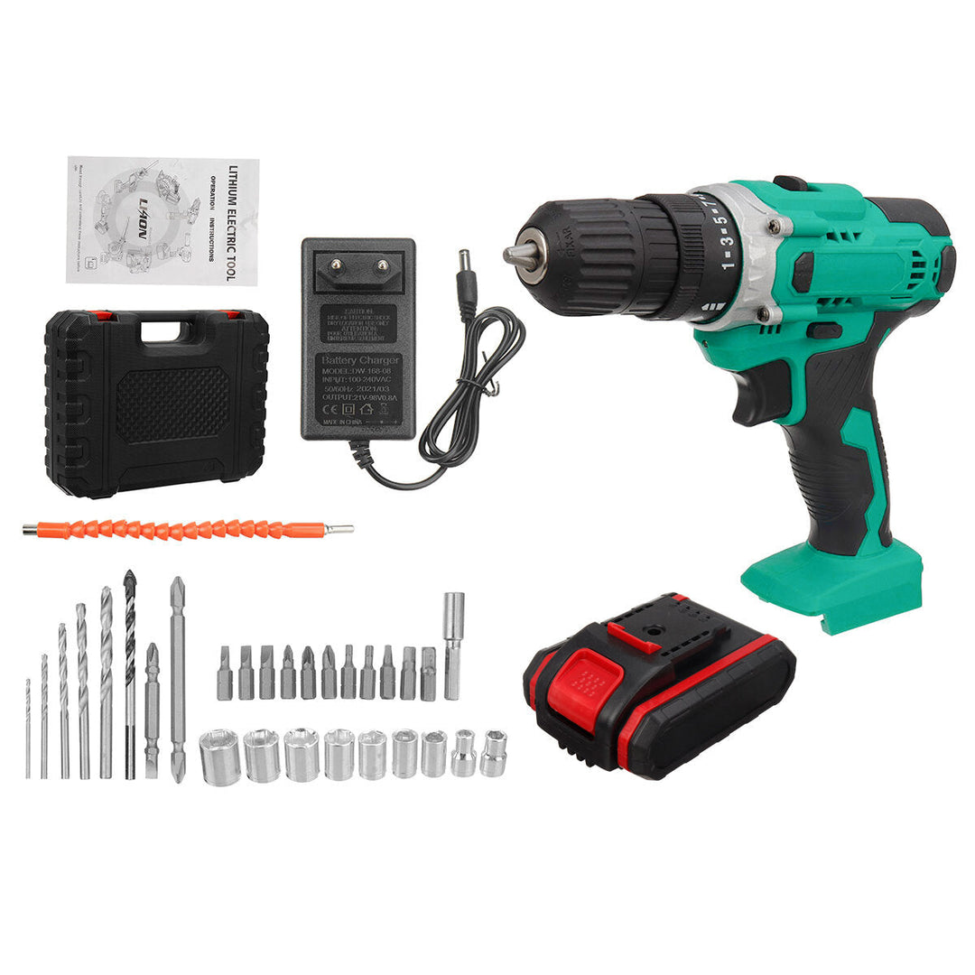 Cordless Electric Drill Rechargeable Drill Screwdriver Power Tool LED Image 10