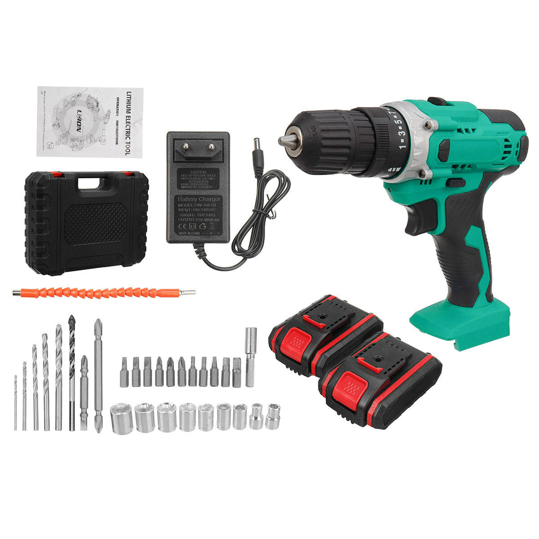 Cordless Electric Drill Rechargeable Drill Screwdriver Power Tool LED Image 11