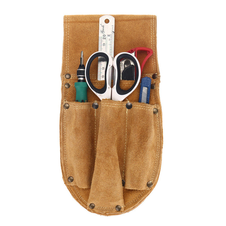 Cowhide Waist Bag Electrical Woodworking Hardware Screwdriver Tools Belt Case Image 1