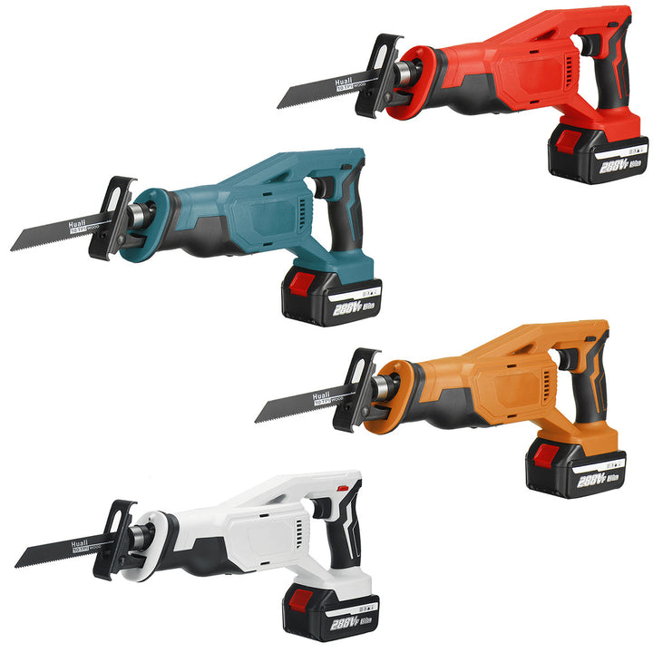 Cordless Reciprocating Saw Rechargeable Electric Recip Sabre Saw W, 4pcs Blade and 2pcs Battery Wood Metal Plastic Image 7