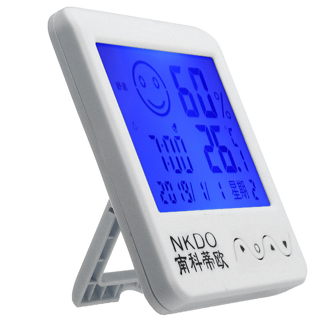 Digital Desktop Thermo-hygrometer Alarm Clock LCD Screen Temperature Humidity Image 7