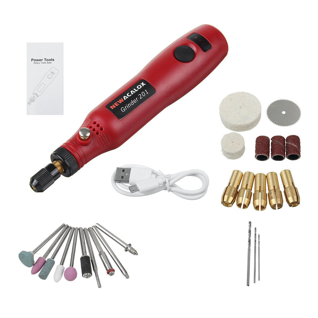 DC 5V 10W Mini Electric Rotary Tools 5000-15000rpm Cordless Drill Grinder Pen Engraving Sander Kit Image 1