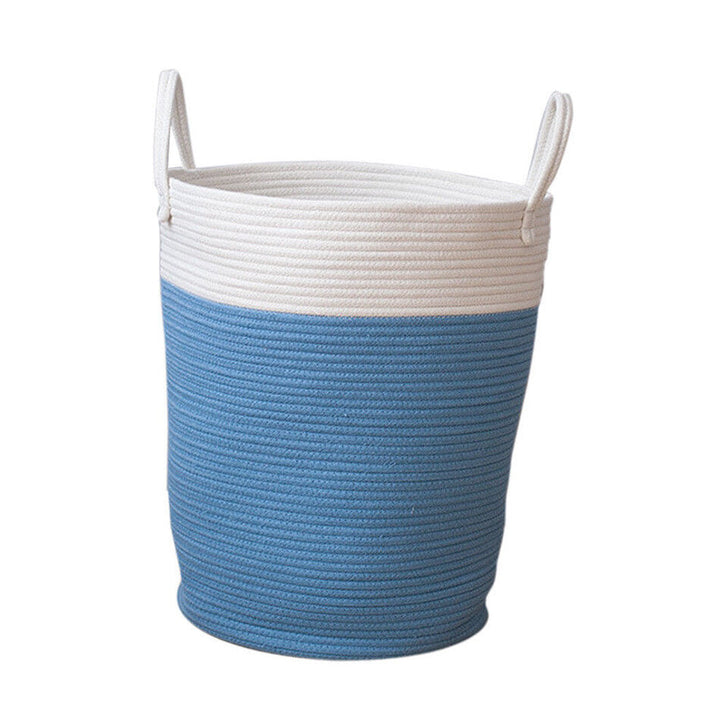 Cotton Rope Storage Basket Baby Laundry Basket Woven Baskets with Handle Bag Image 7