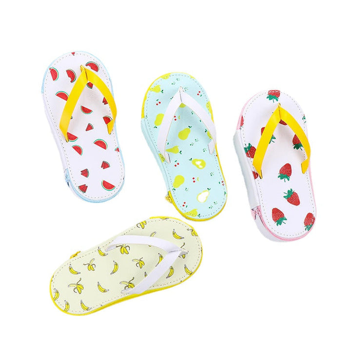 Cute Fruit Flip-flops Creative Slippers Pencil Bag School Office Stationery Supplies Pencil Case DTTT Image 1