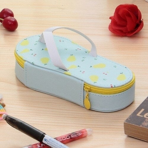 Cute Fruit Flip-flops Creative Slippers Pencil Bag School Office Stationery Supplies Pencil Case DTTT Image 8