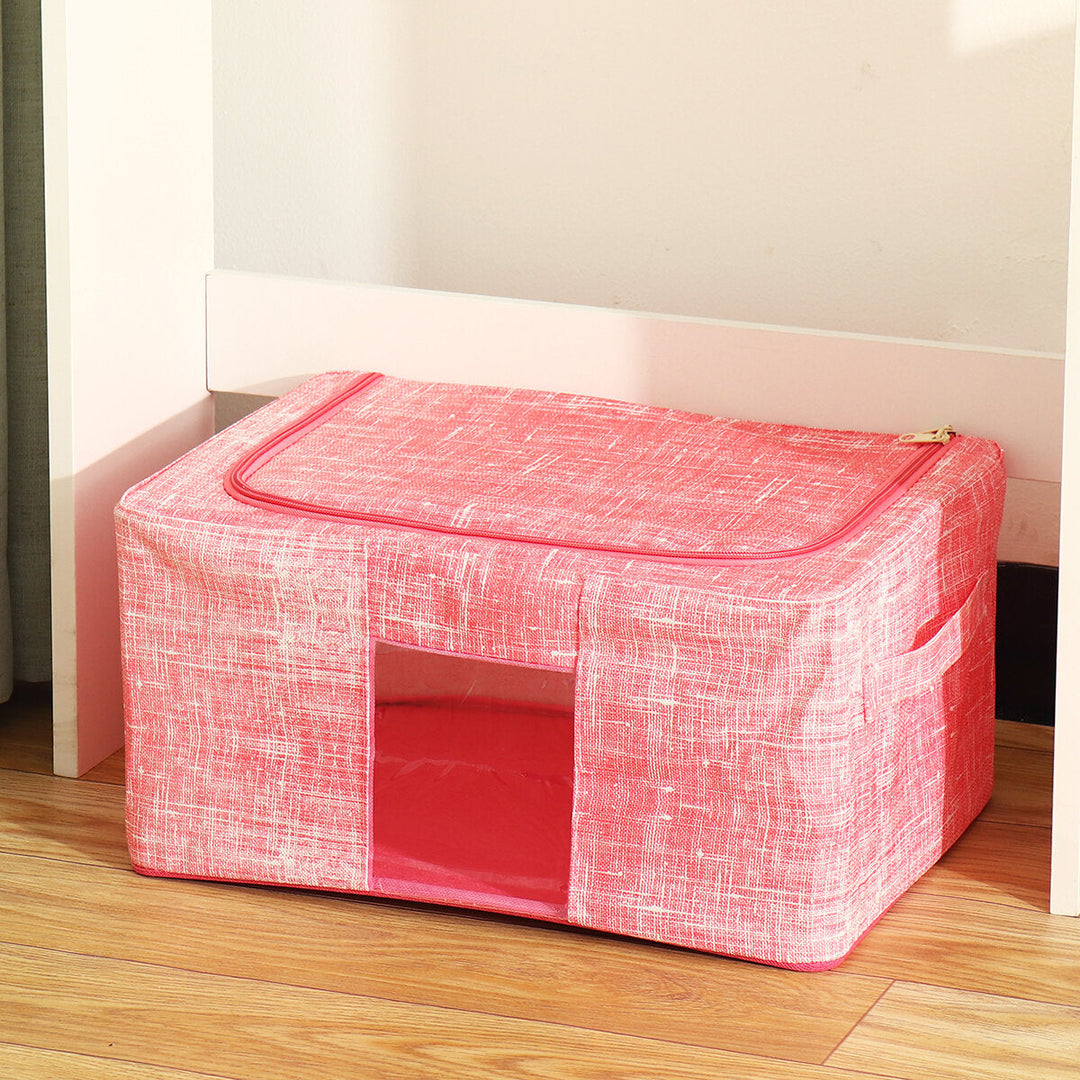 Foldable Non-woven Fabric Closet Storage Bag Container Large Capacity Blanket Quilt Breathable Closet Storage Bag Image 3