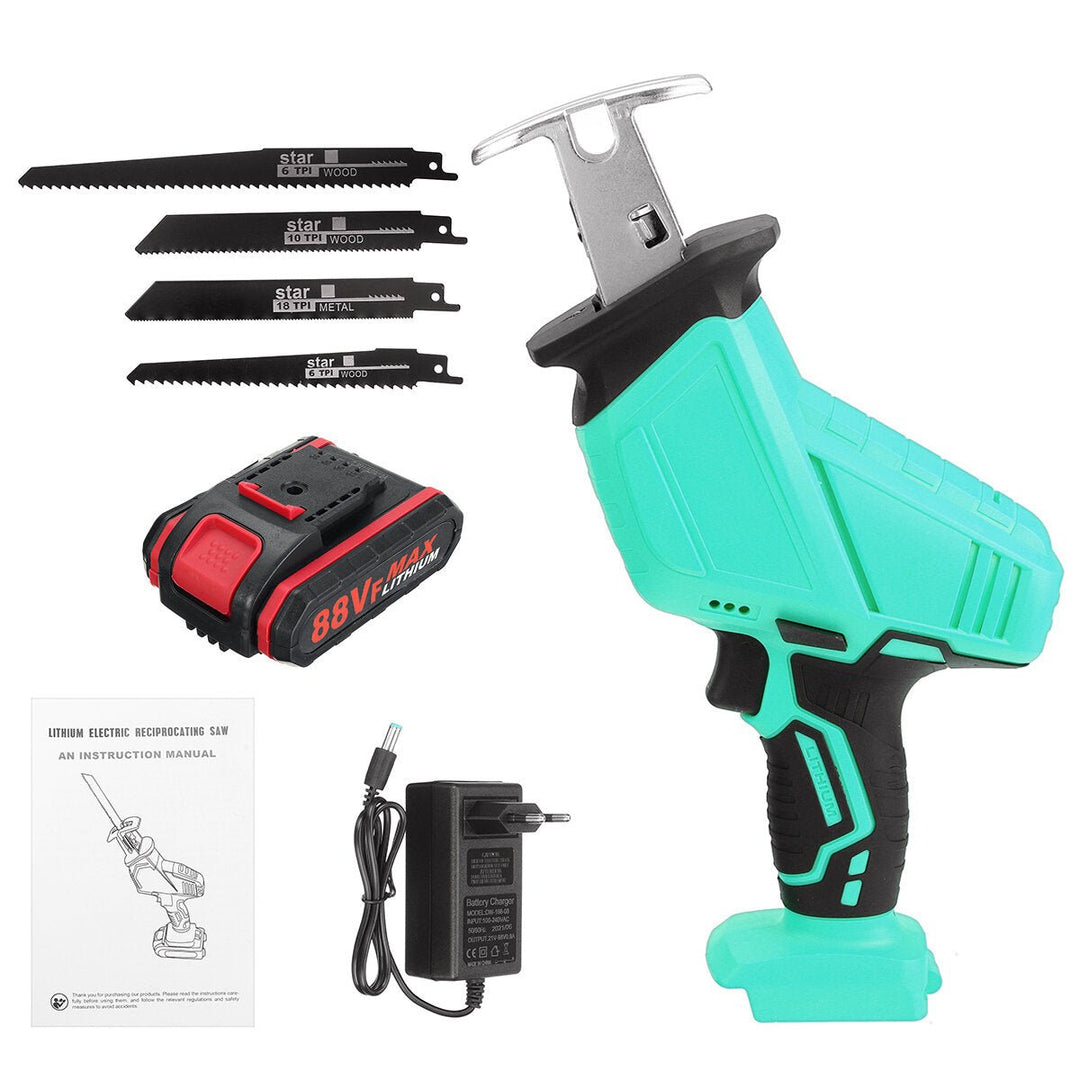 Electric Cordless Reciprocating Saw 4 Blades Battery Charger Saw Power Tool Image 10