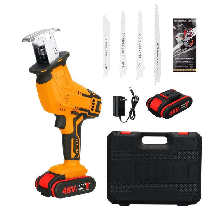 Electric Cordless Reciprocating Saw 4 Blades Battery Charger Saw Power Tool Image 1