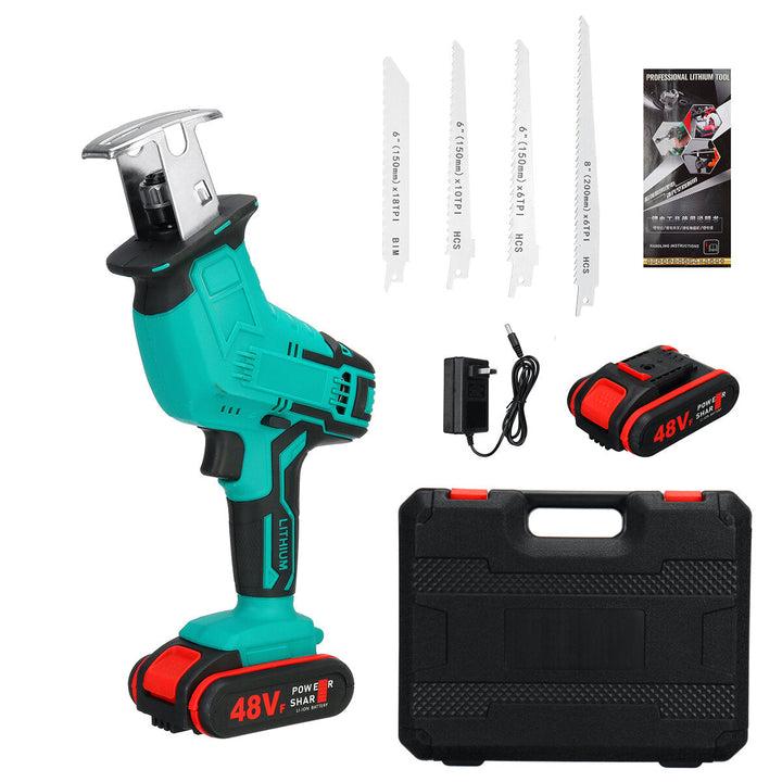 Electric Cordless Reciprocating Saw 4 Blades Battery Charger Saw Power Tool Image 12