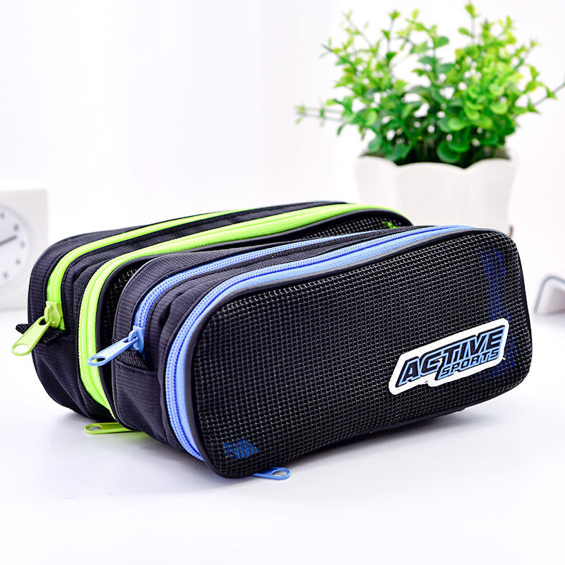 Double Layer Multi-function Pencil Case School Chancery Pencil Case Image 2