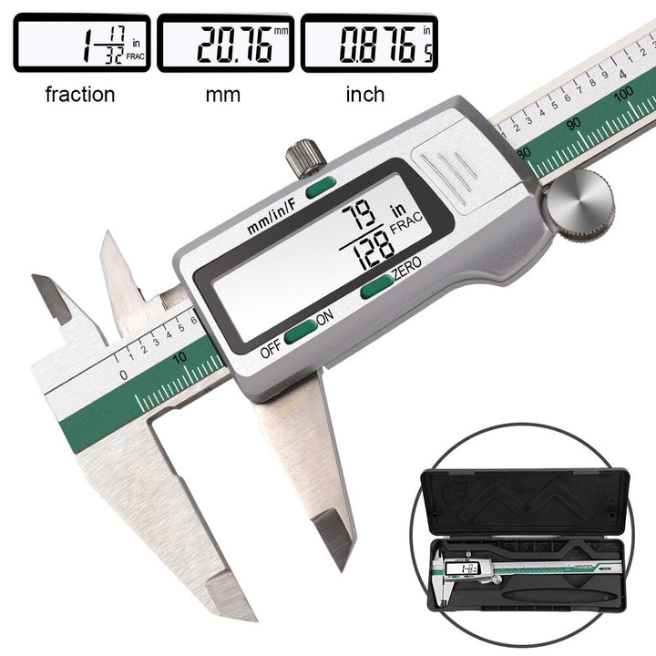 Digital Stainless Steel Caliper 150mm 6 Inches Inch,Metric,Fractions Conversion 0.01mm Resolution with Box Image 2