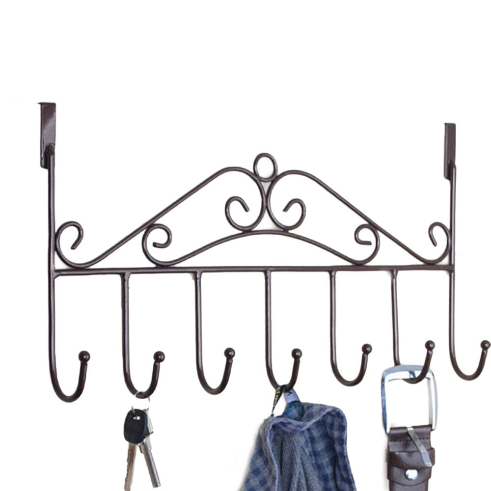 European Door Back Hanger Hanging Rack Holder Hook For Bag Towel Coat Clothes Hat Iron Decorative 5 Hooks Image 1