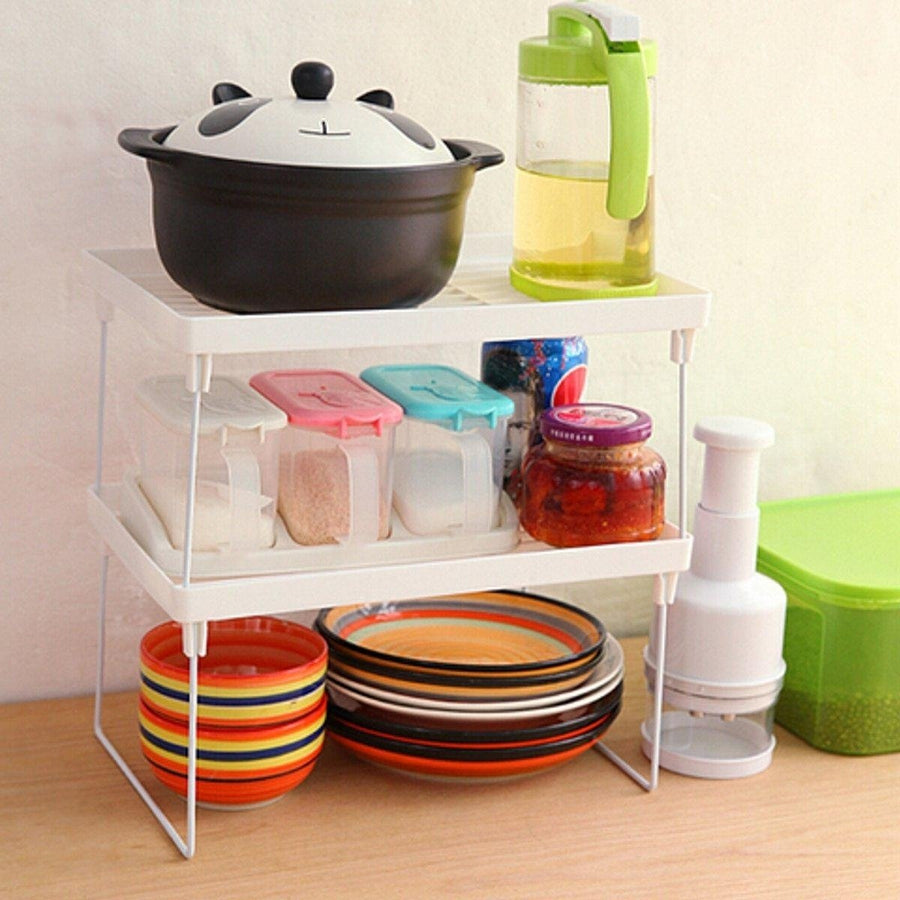 Foldable Racks Home Bathroom Kitchen Storage Rack Shelving Shelf Holders Organizer Image 1