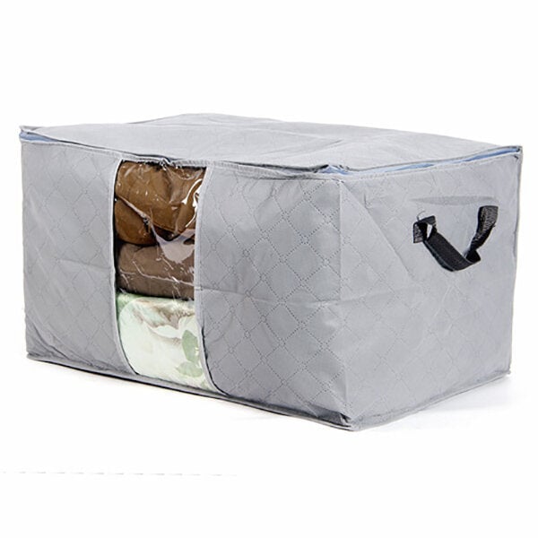 High Capacity Clothes Quilts Storage Bag Folding Organizer Bags Bamboo Portable Storage Container Image 1