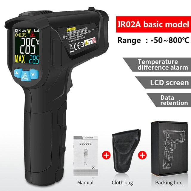 IR02 -50~800 Degree Digital Thermometer Humidity Meter Infrared Thermometer Hygrometer Temperature Humidity Meter Image 1