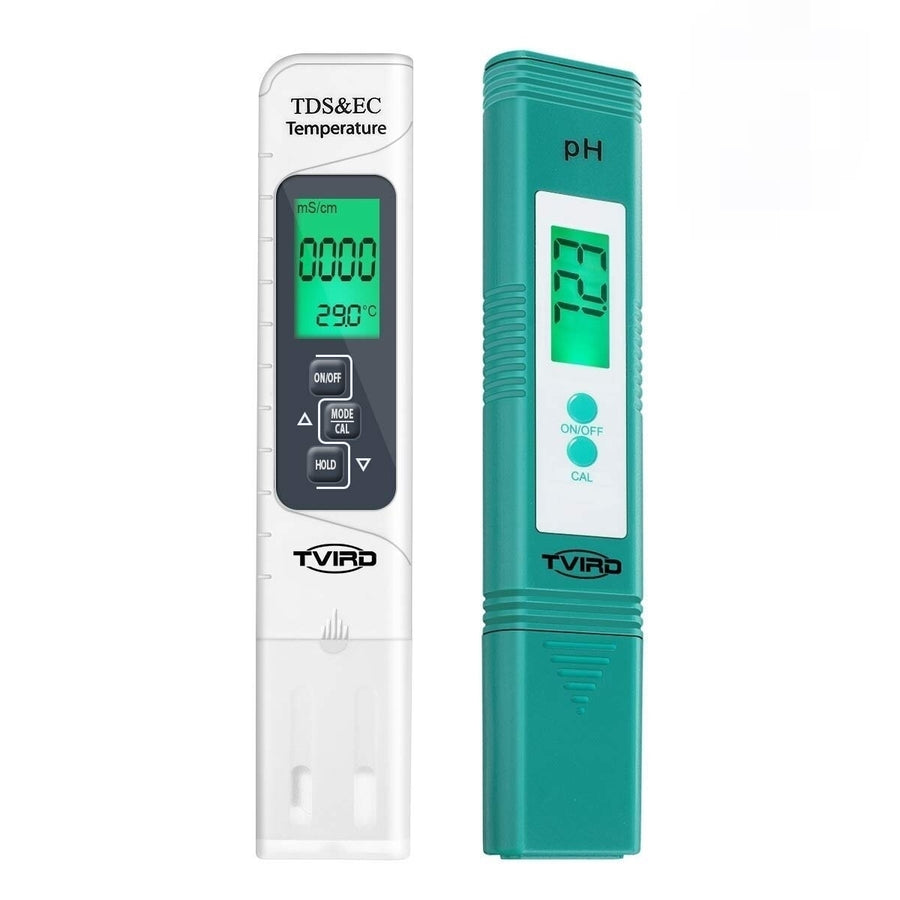 LCD Digital PH Meter + 3 in 1 TDS-EC Water Purity Hydroponic Water Tester Pen Image 1