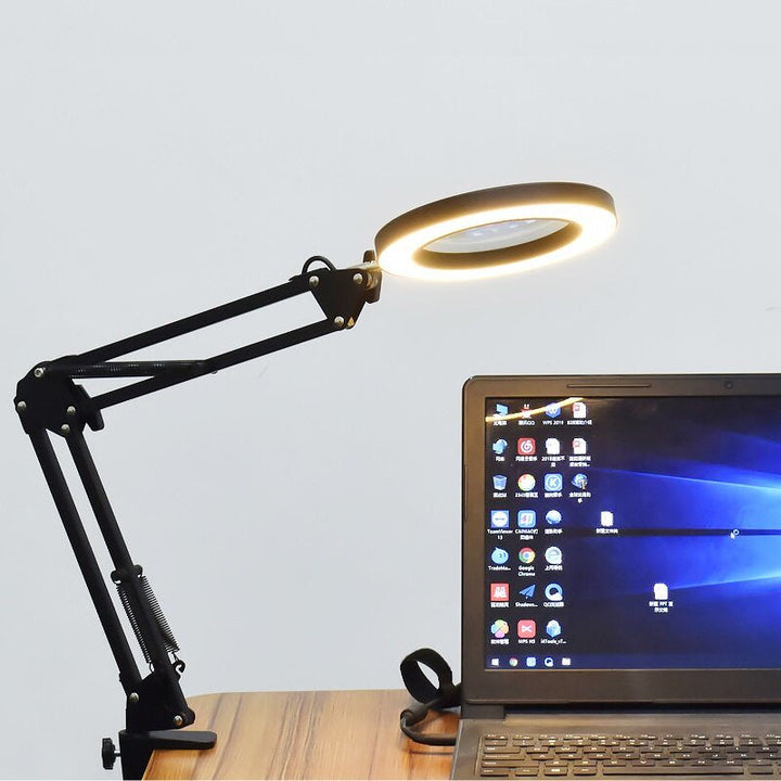 Lighting LED 5X 740mm Magnifying Glass Desk Lamp with Clamp Hands USB-powered LED Lamp Magnifier with 3 Modes Dimmable Image 7