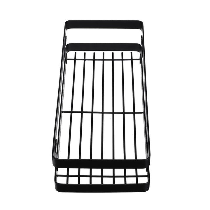 Kitchen Bathroom Rack Hanging Basket Black Stainless Steel Paint Storage Shelf Kitchen Storage Rack Image 5