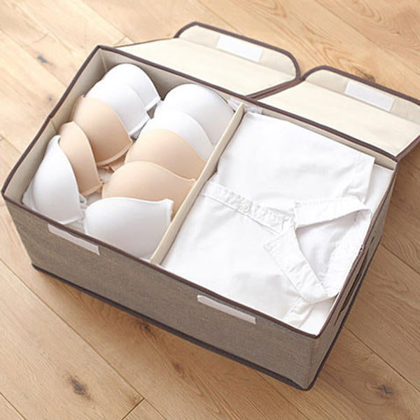 Large Double Cover Clothes Separate Storage Box Toy Storage Case Underwear Container Clothes Storage Bag Image 11