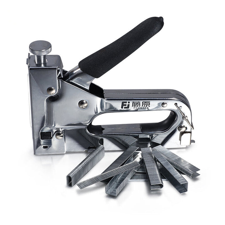 Nail Stapler Manual Nail Guns Three-use Heavy-Duty Stainless Steel Nail Guns With 800 Staples Attached Image 2