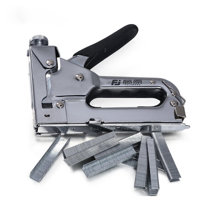 Nail Stapler Manual Nail Guns Three-use Heavy-Duty Stainless Steel Nail Guns With 800 Staples Attached Image 3