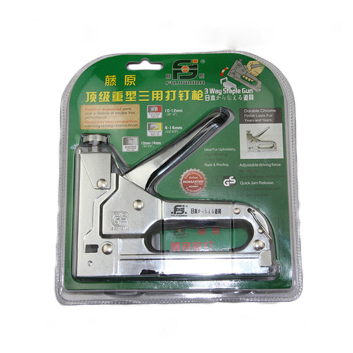 Nail Stapler Manual Nail Guns Three-use Heavy-Duty Stainless Steel Nail Guns With 800 Staples Attached Image 4