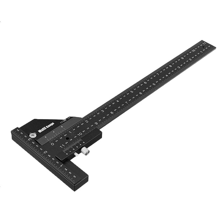 Multi-function Inch and MM Woodworking Scriber Gauge Aluminum Measuring Marking Framing Ruler Tool for Carpentry Image 3