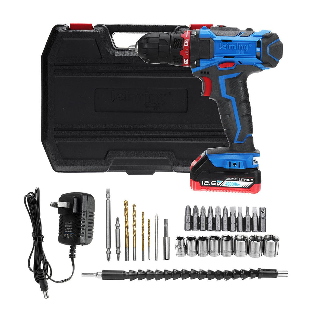 Profession Dual Speed Power Drill Cordless Electric Screwdriver with 27Pcs Accessories Image 2