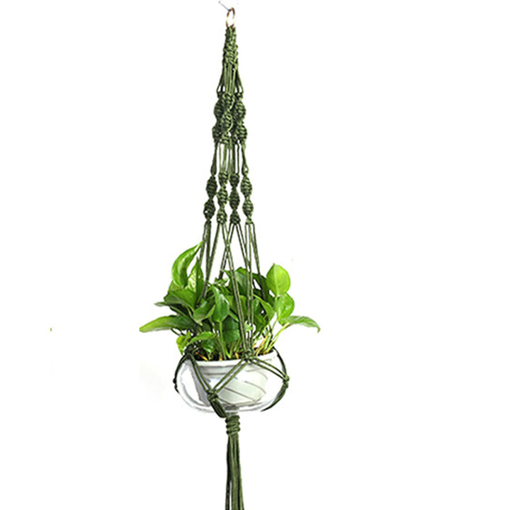 Nylon Rope Tassel Flower Pot Hanging Basket Net Knotted Rope Plant Holder Image 4