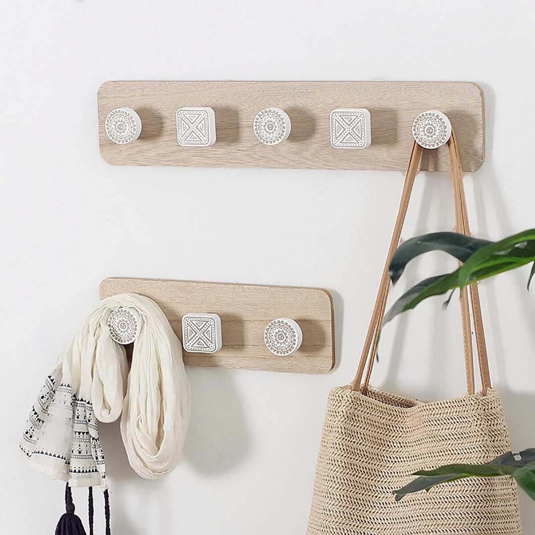 Nordic Wood Coat Hanger Wall Hook Home Decorative Clothes Hangers Key Holder Wall Mounted Coat Rack Key Hanger Wall Image 7