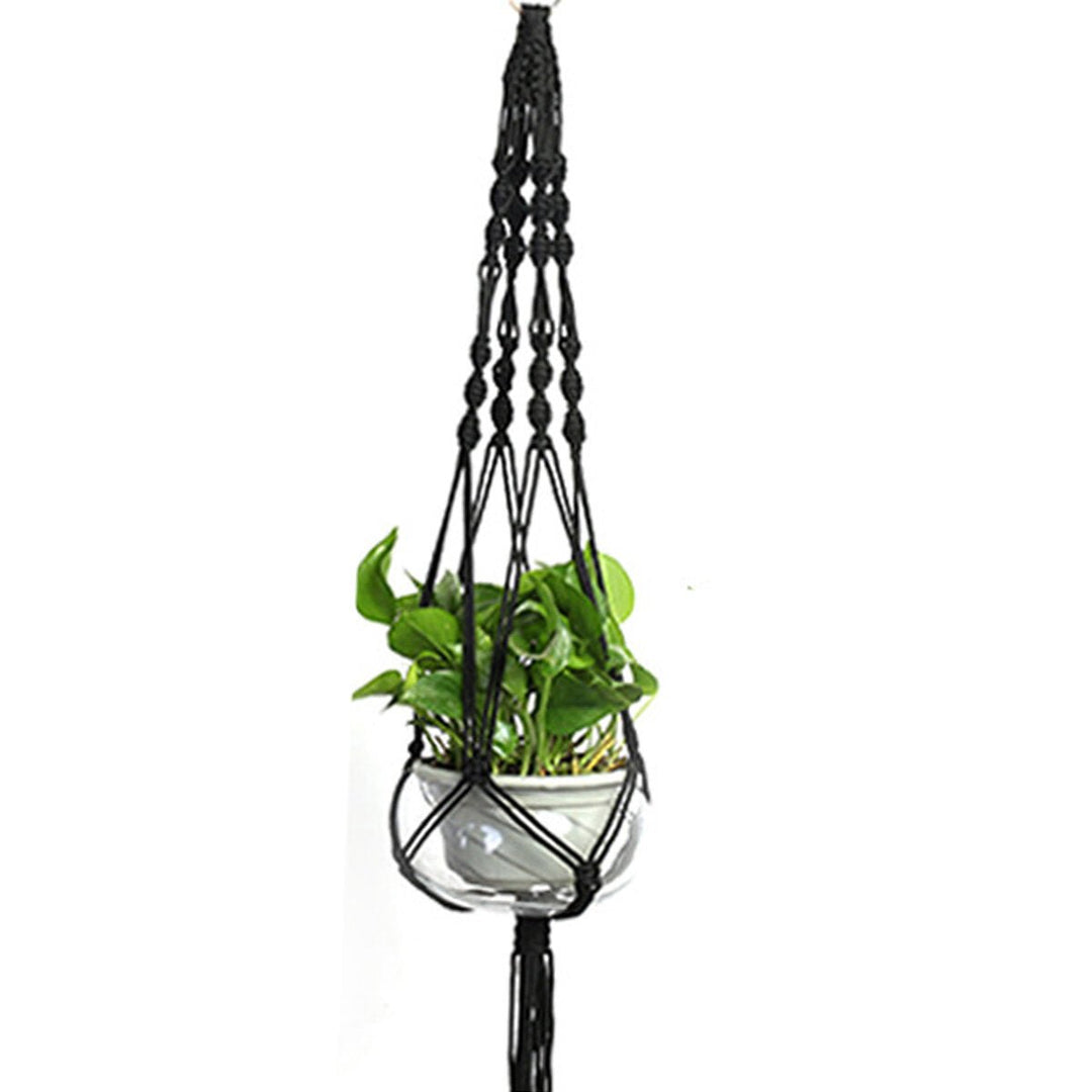 Nylon Rope Tassel Flower Pot Hanging Basket Net Knotted Rope Plant Holder Image 8