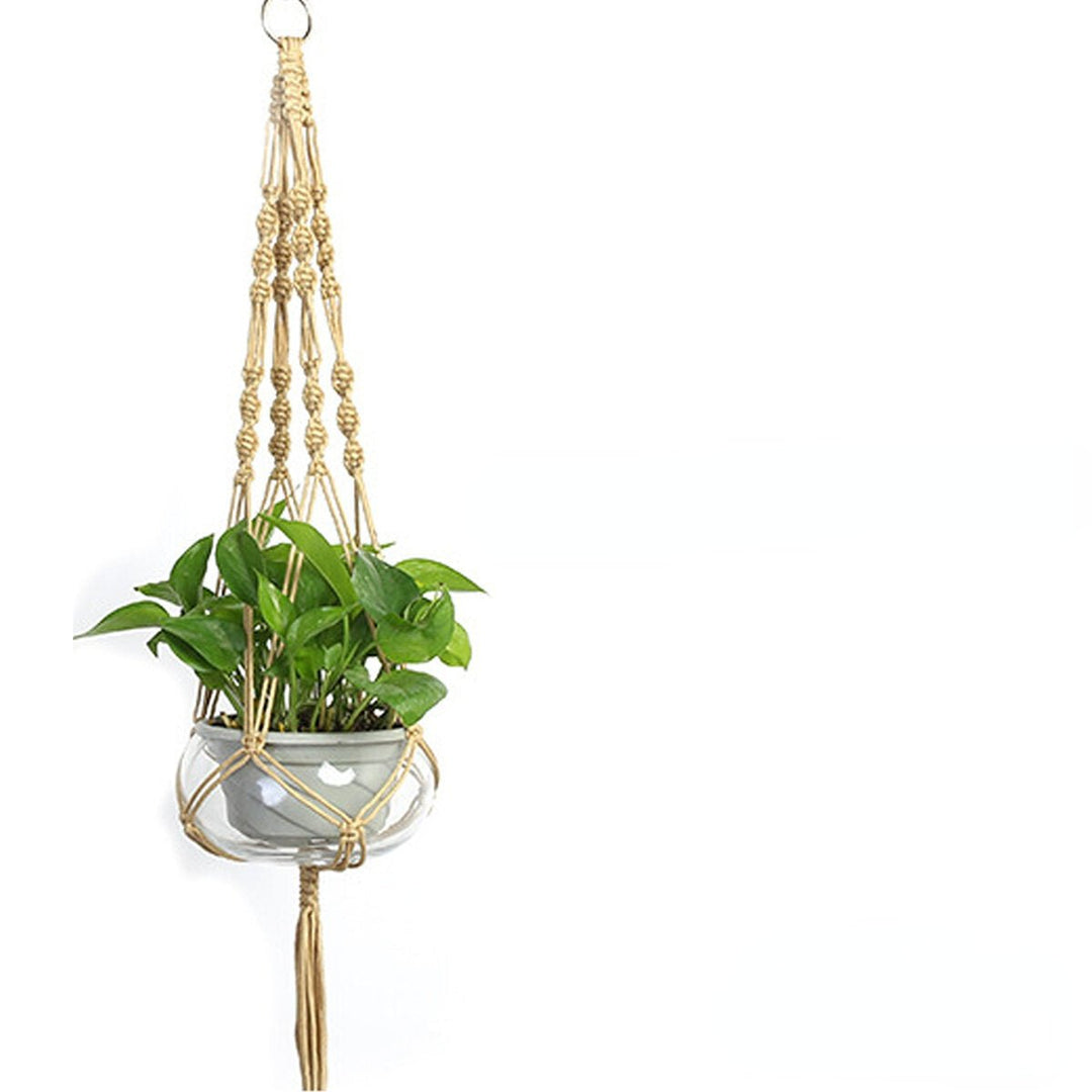 Nylon Rope Tassel Flower Pot Hanging Basket Net Knotted Rope Plant Holder Image 1