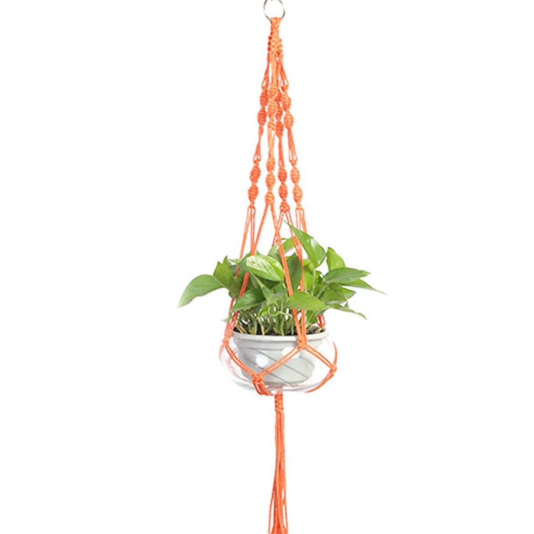 Nylon Rope Tassel Flower Pot Hanging Basket Net Knotted Rope Plant Holder Image 10