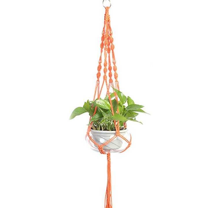 Nylon Rope Tassel Flower Pot Hanging Basket Net Knotted Rope Plant Holder Image 1