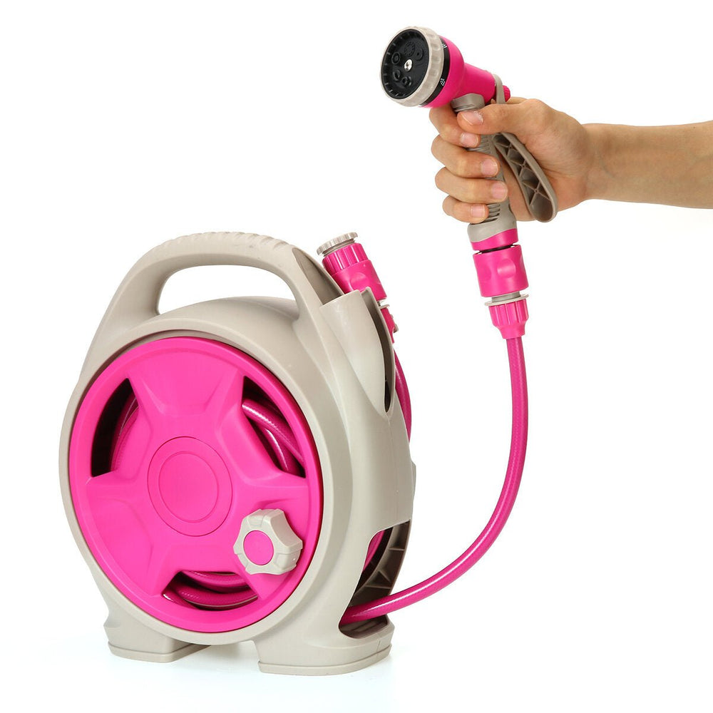 Portable Watering Irrigation Garden Water Spray Car Washing Hose Pipe Reel Image 2