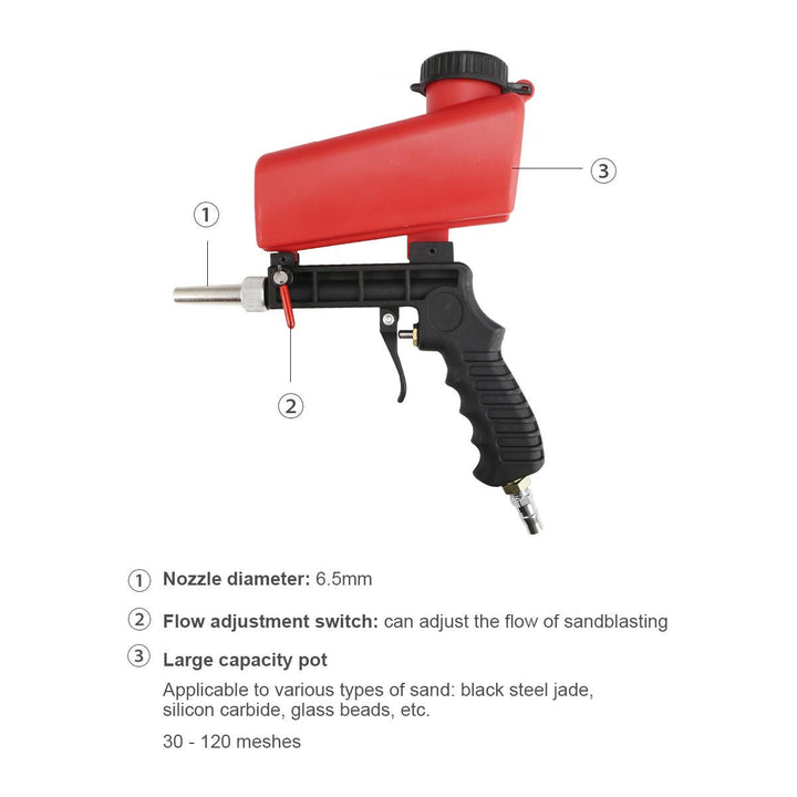 Portable Gravity Pneumatic Sandblaster Sprayer Tool Sandblasting Machine Removing Spot Rust Image 4