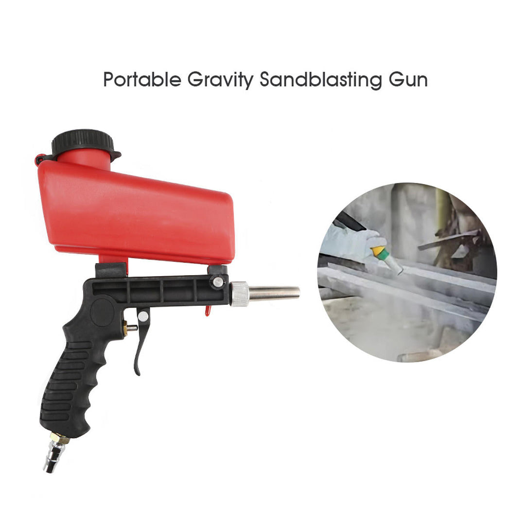 Portable Gravity Pneumatic Sandblaster Sprayer Tool Sandblasting Machine Removing Spot Rust Image 5