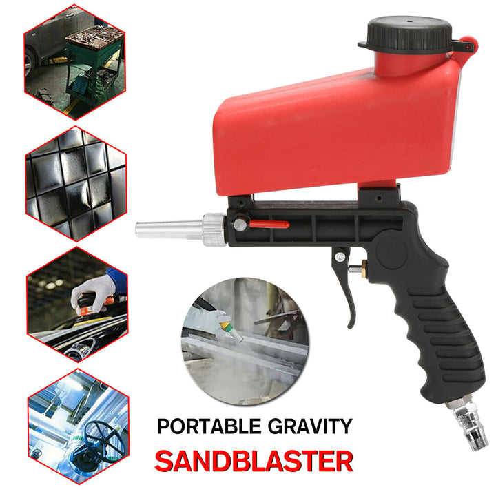 Portable Gravity Pneumatic Sandblaster Sprayer Tool Sandblasting Machine Removing Spot Rust Image 7