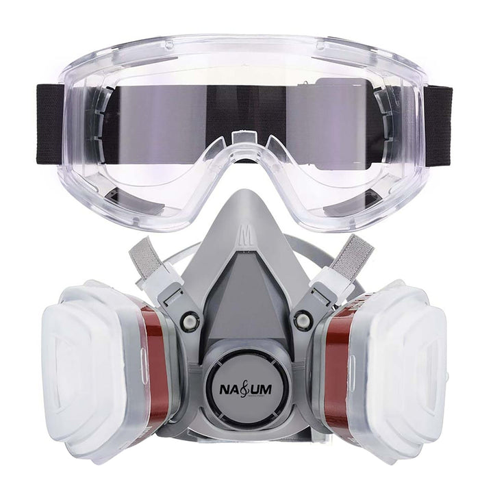 Respirator Mask with Protective Goggles for Paint Spray Dust Chemicals Protection Odour Control Image 1