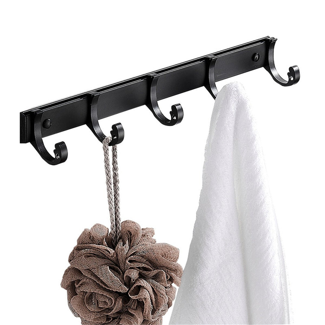 Punch-free Wall Hanging Hook Metal Row Hook Sticky Hook Space Aluminum Clothes Coat Hook Image 2