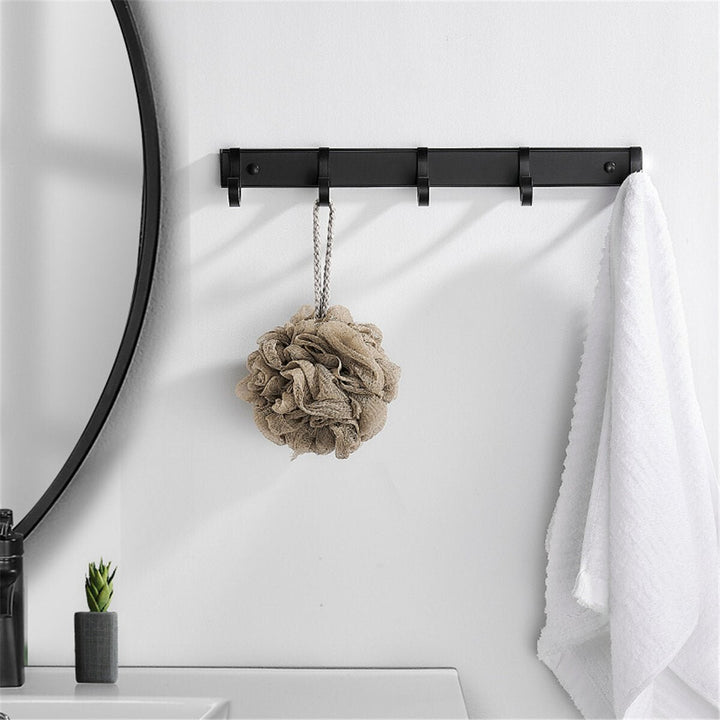 Punch-free Wall Hanging Hook Metal Row Hook Sticky Hook Space Aluminum Clothes Coat Hook Image 3