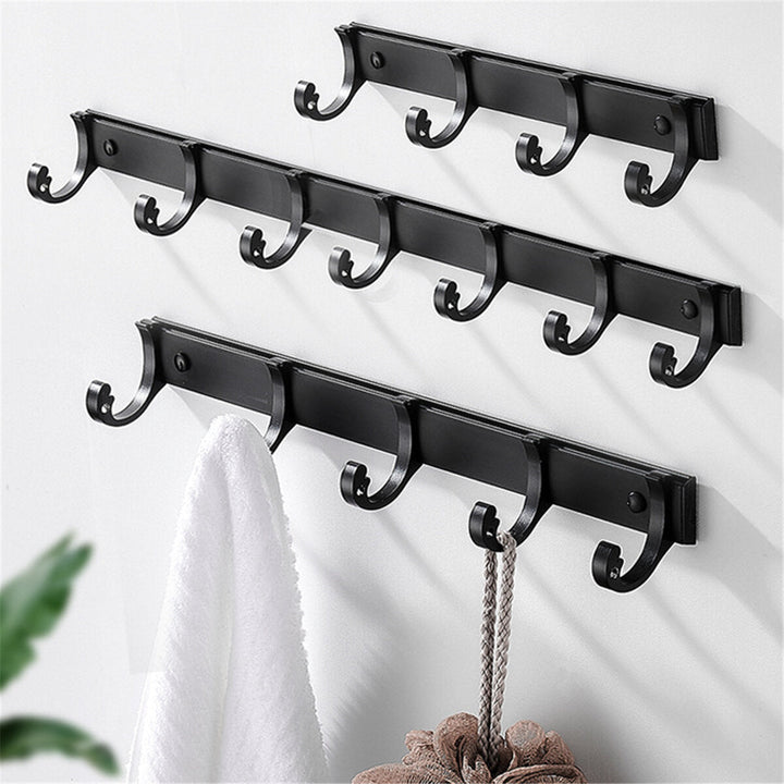 Punch-free Wall Hanging Hook Metal Row Hook Sticky Hook Space Aluminum Clothes Coat Hook Image 4